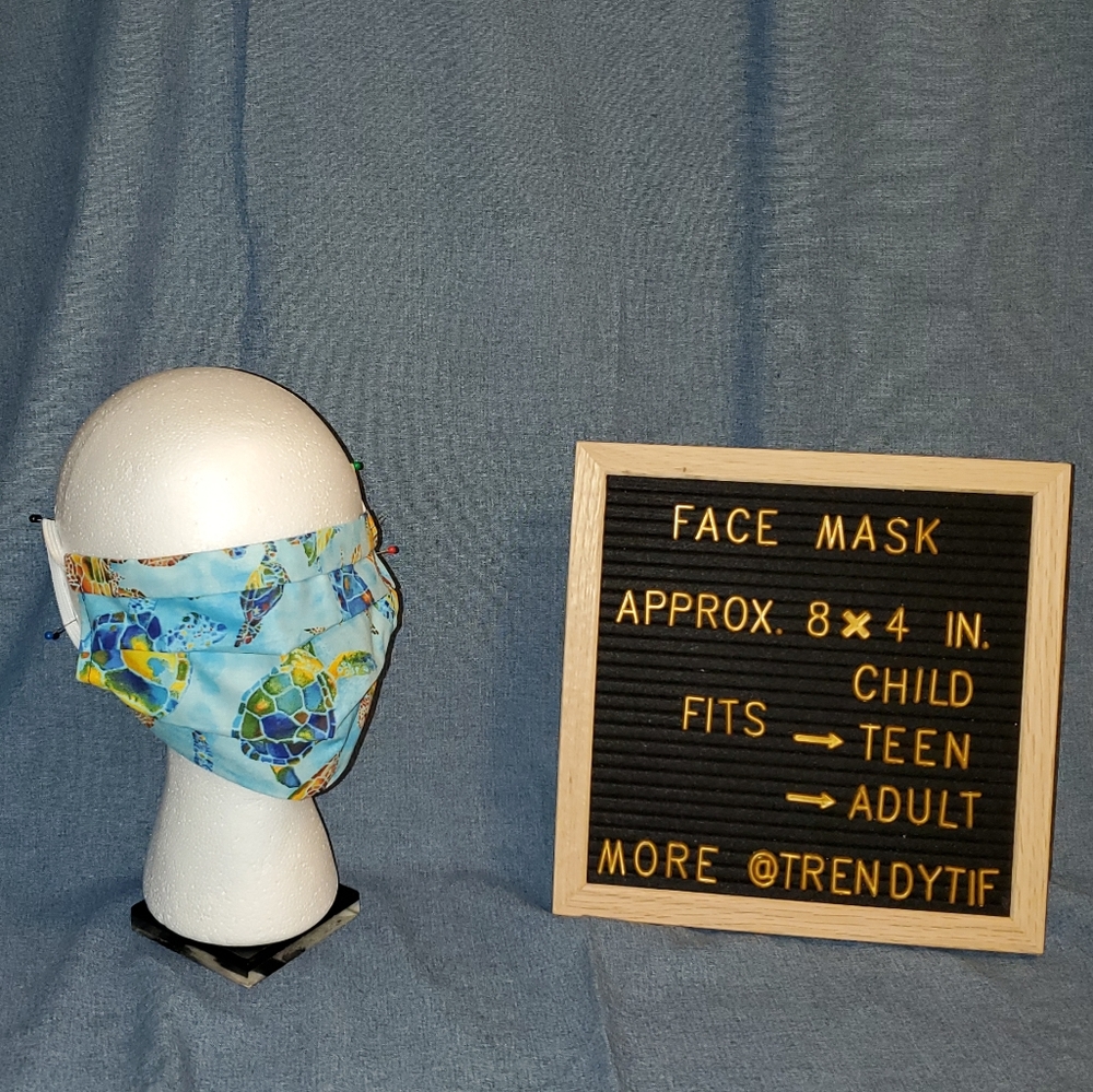 Sea Turtle Face Covering Mask Shield Washable Reusable